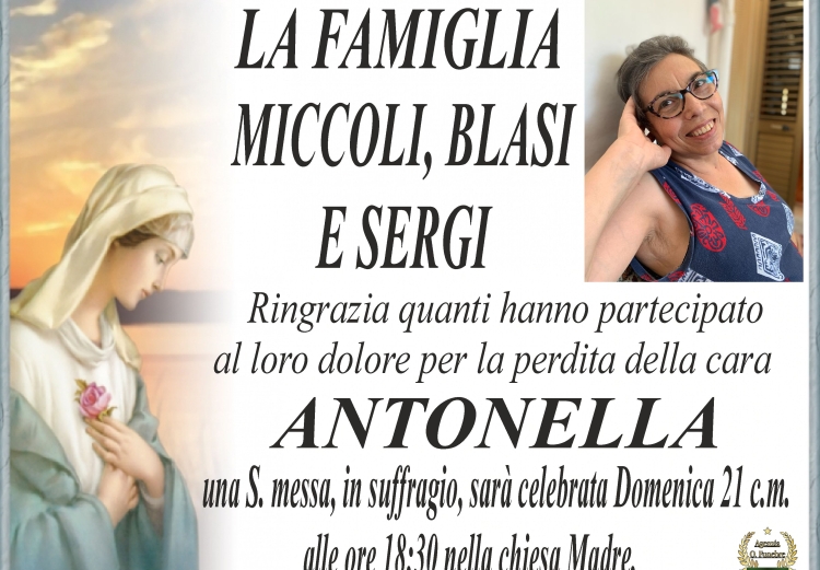 Antonella Blasi ringraziamento 