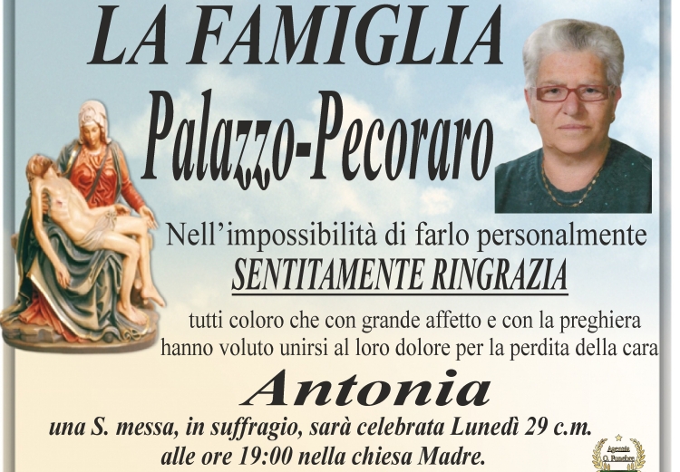 antonia pecoraro ringraziamento