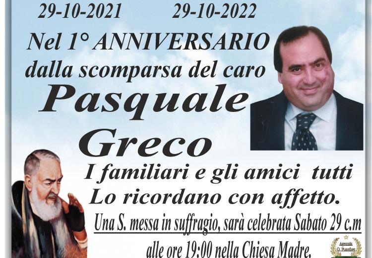 1anniversario pasquale greco