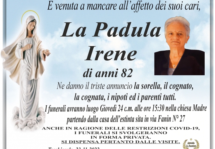 Annuncio La Padula Irene