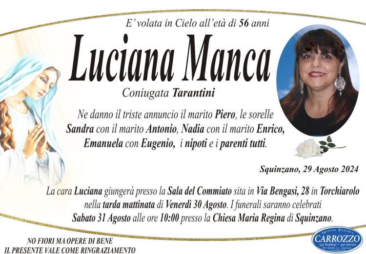 Annuncio luciana manca